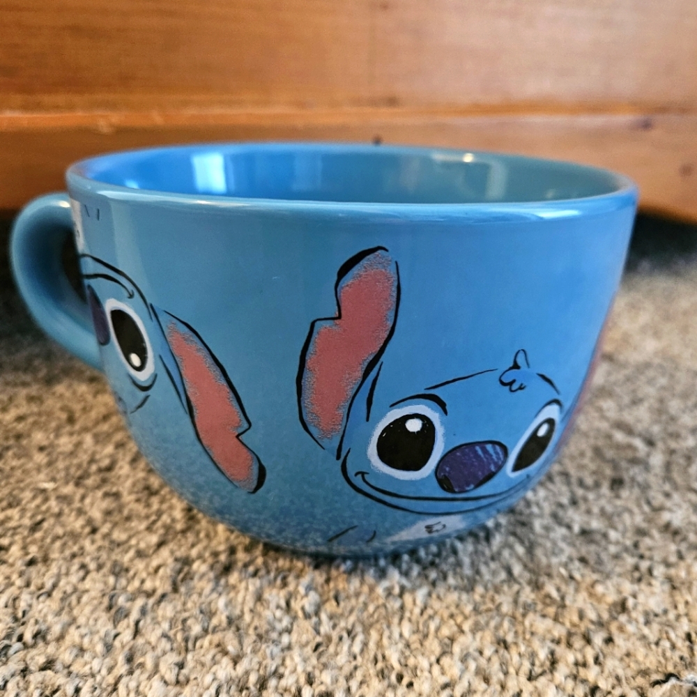 Disney STITCH Soup MUG huge NWT